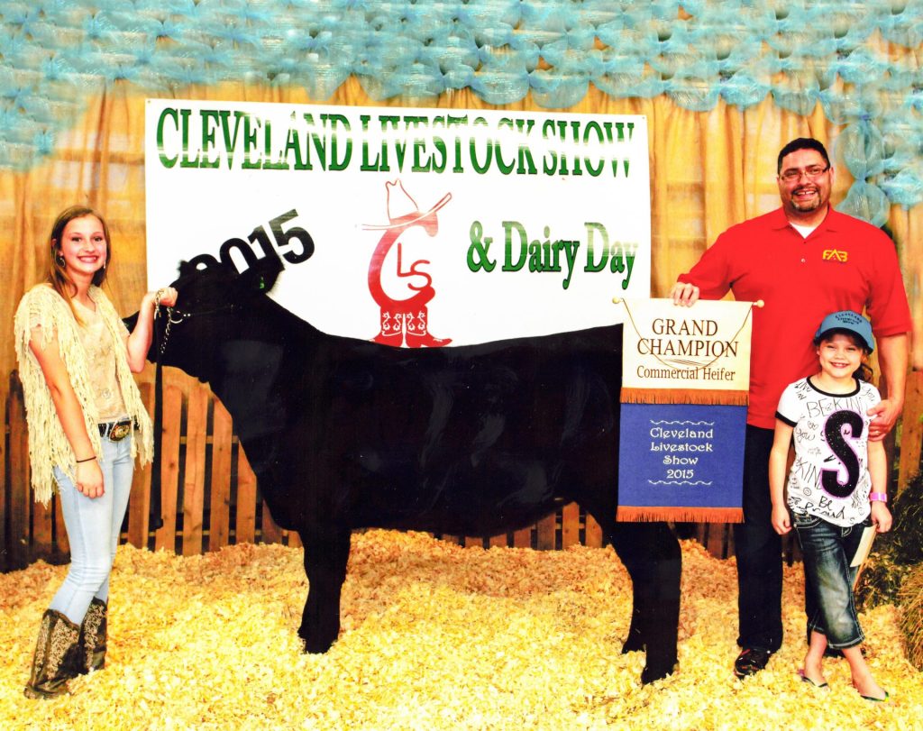 2015 Grand Champion Commercial Heifer at the Cleveland Livestock Show & Dairy Day, with FAB Industries