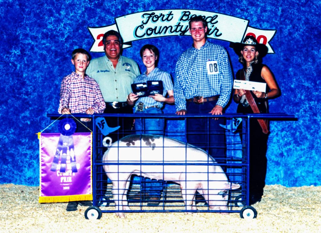 Youth livestock award presentation at the Fort Bend County Fair